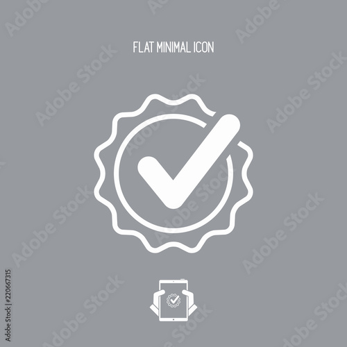 Checkmark certificate - Vector flat minimal icon