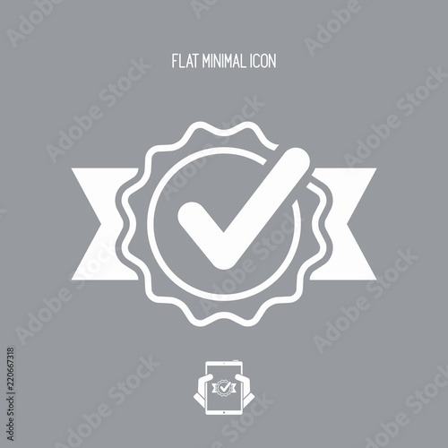 Checkmark certificate - Vector flat minimal icon