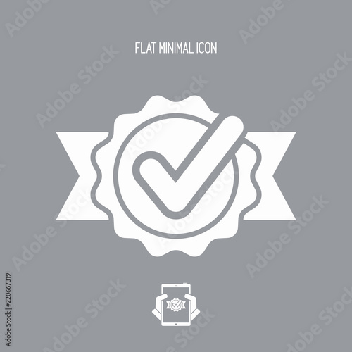 Checkmark certificate - Vector flat minimal icon