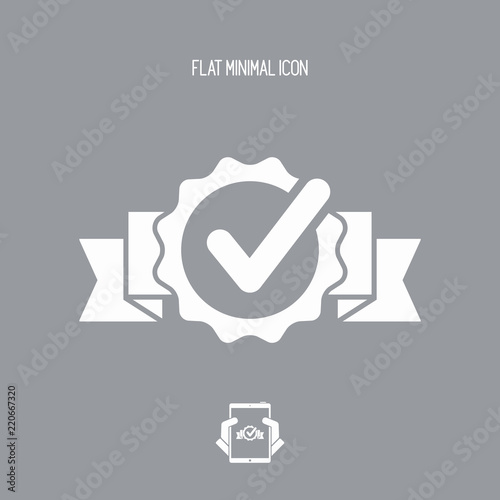 Checkmark certificate - Vector flat minimal icon