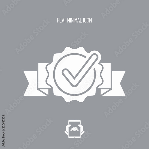 Checkmark certificate - Vector flat minimal icon