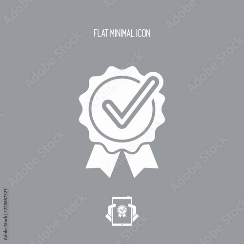 Checkmark certificate - Vector flat minimal icon