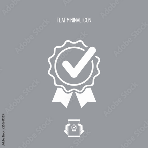 Checkmark certificate - Vector flat minimal icon