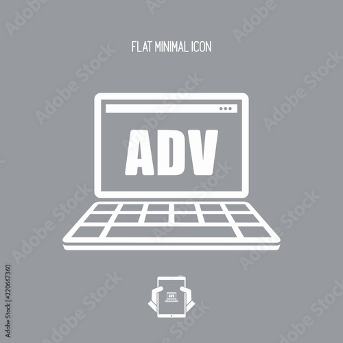Computer advertising - Vector flat minimal icon