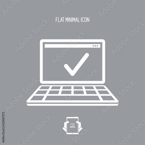 Check computer - Vector flat minimal icon