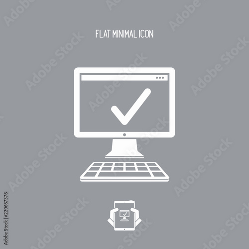 Check computer - Vector flat minimal icon
