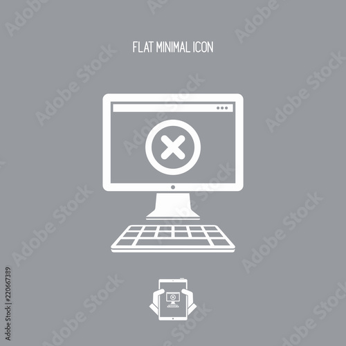 Computer error - Vector flat minimal icon