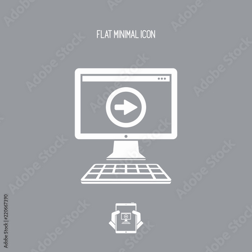 Computer and next symbol - Vector flat minimal icon © Myvector