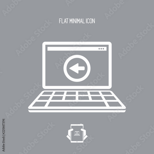Computer and back symbol - Vector flat minimal icon