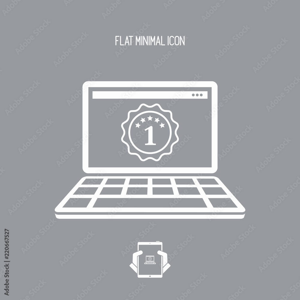 Best laptop awards - Vector flat minimal icon Best laptop awards - Vector flat minimal icon