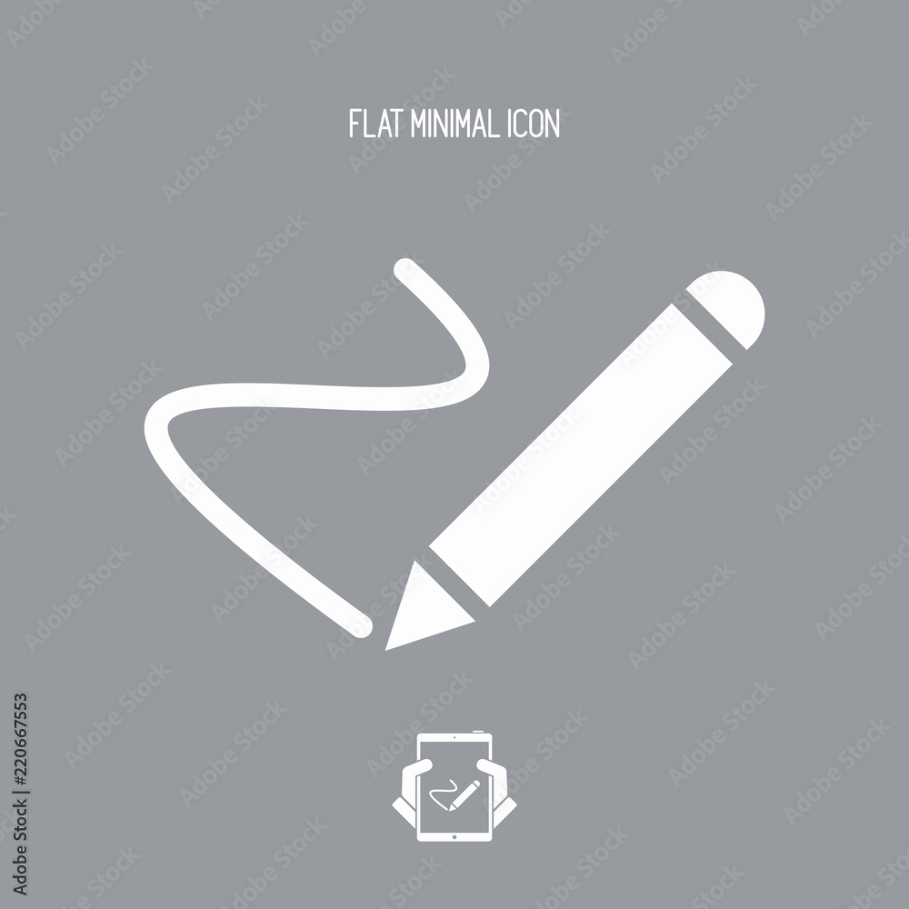 Handwriting pen concept - Vector flat minimal icon Handwriting pen concept - Vector flat minimal icon