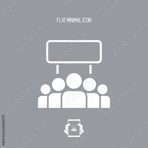 Protest crowd - Vector flat minimal icon