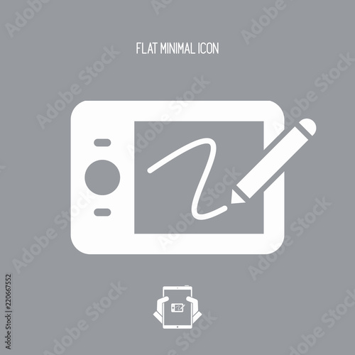 Graphic drawing tablet - Vector flat minimal icon