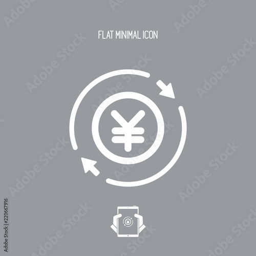 Money trade flat icon - Yen