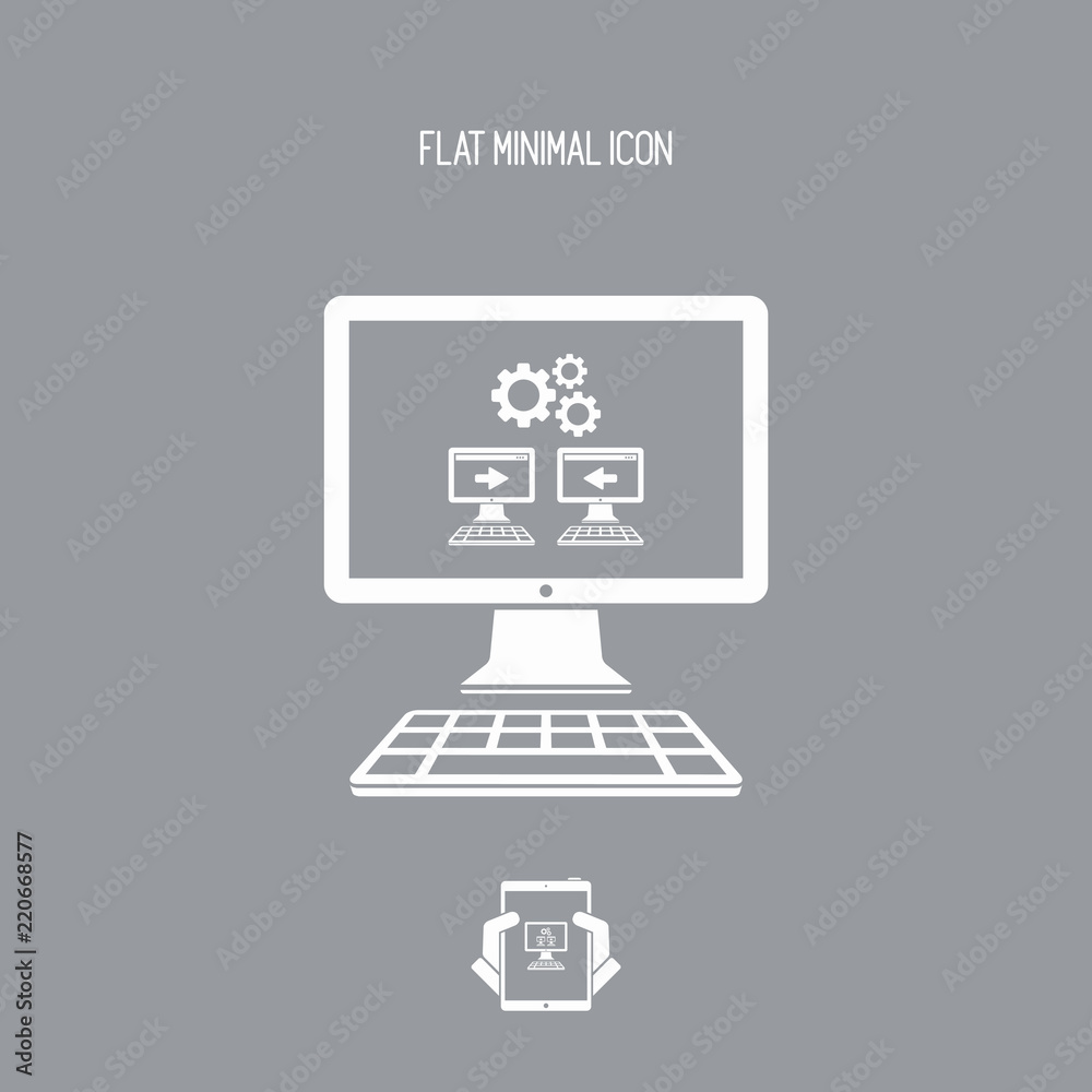 Network settings flat icon Network settings flat icon