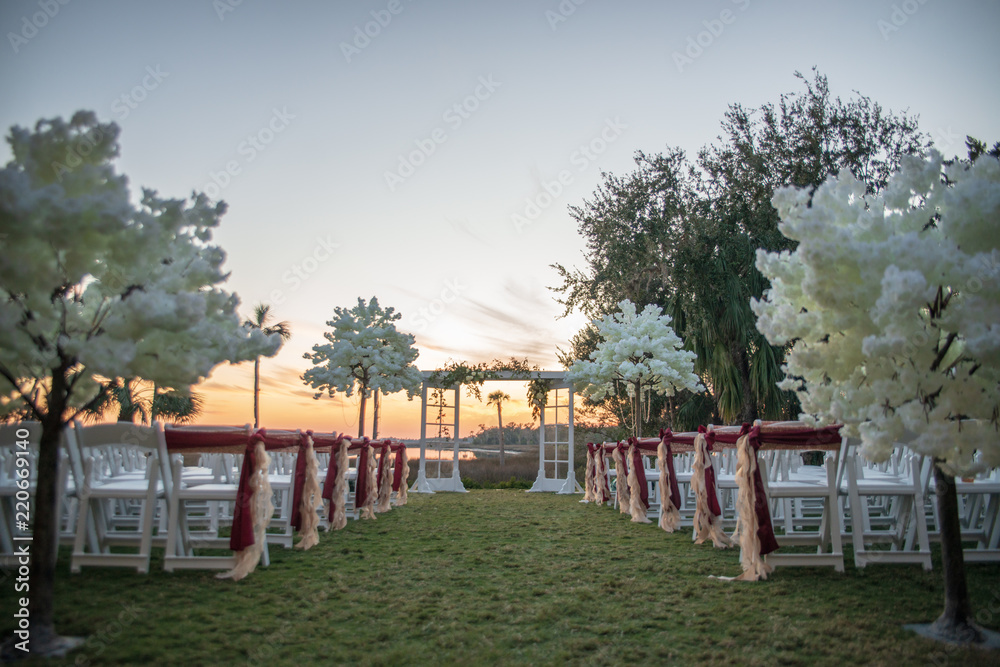 Wedding Ceremony outdoors sunset Wedding Ceremony outdoors sunset