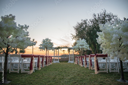 Wedding Ceremony outdoors sunset