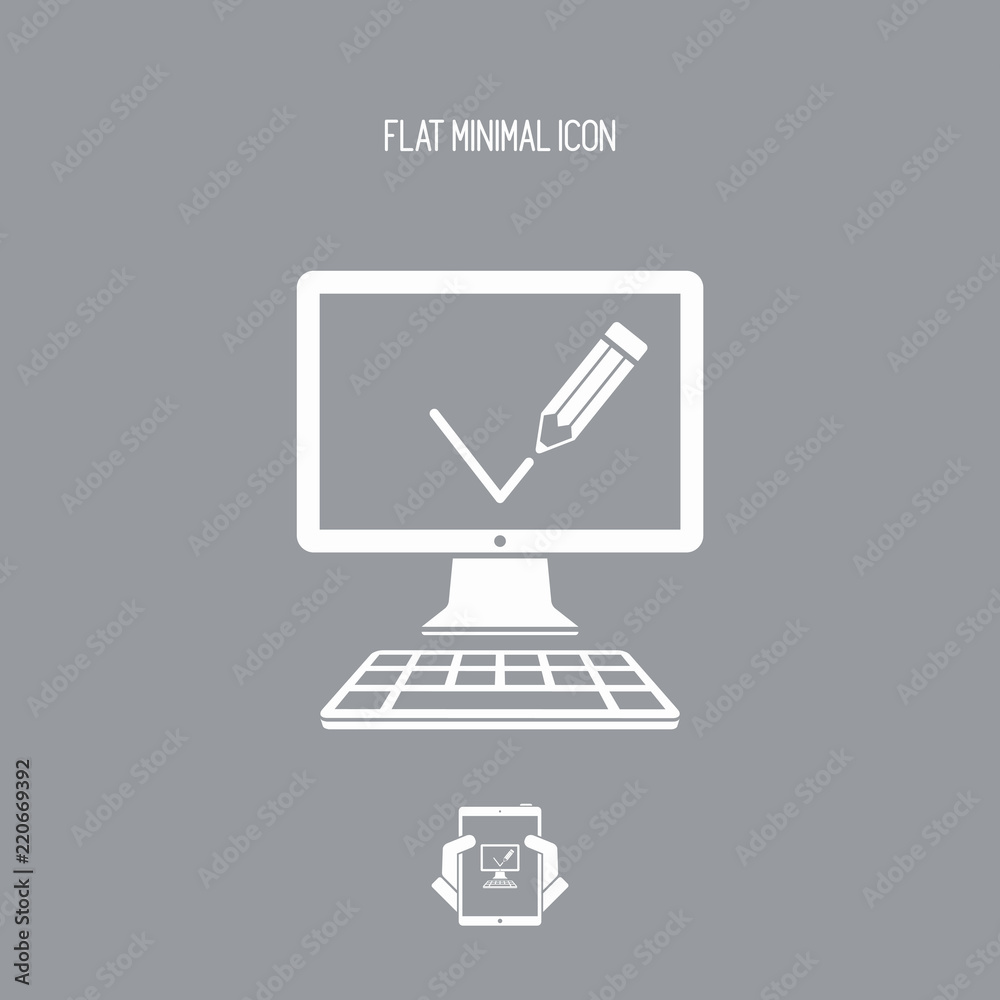 Digital checkmark flat icon Digital checkmark flat icon