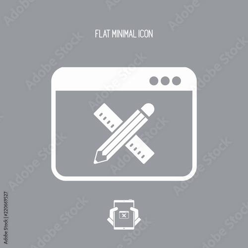 Computer design project - Vector web flat icon