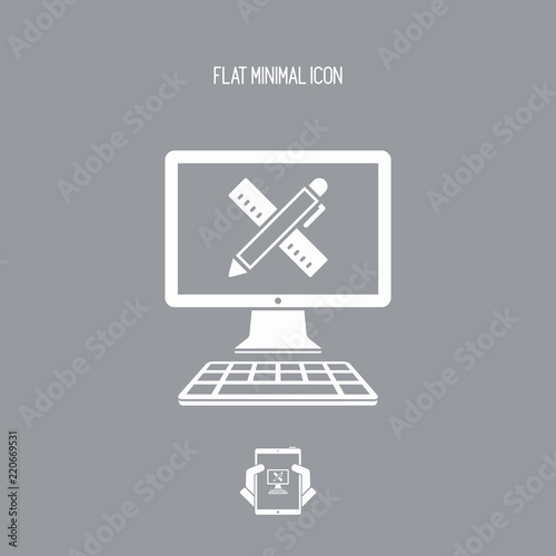 Computer design project - Vector web flat icon