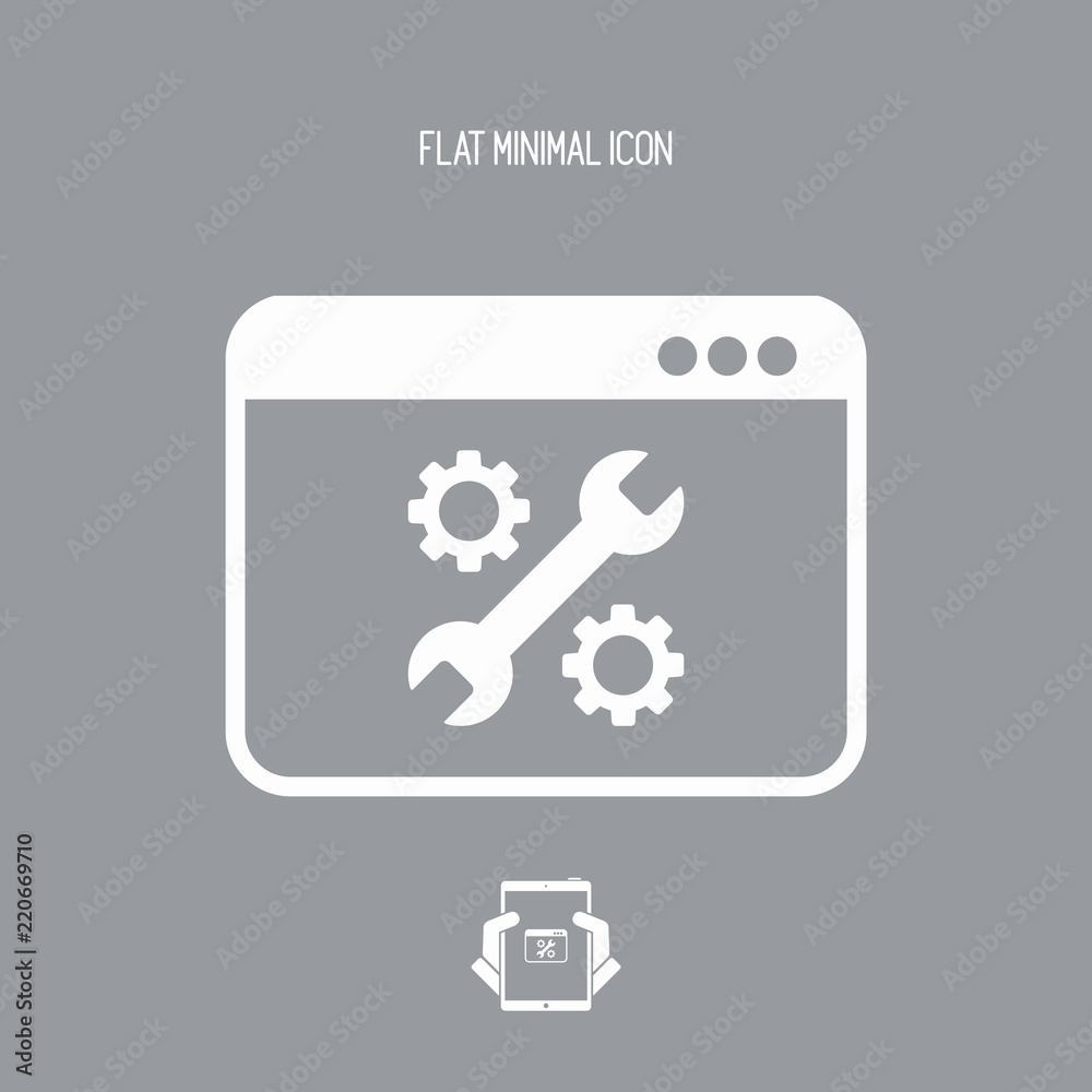 Computer setting - Vector flat icon Computer setting - Vector flat icon