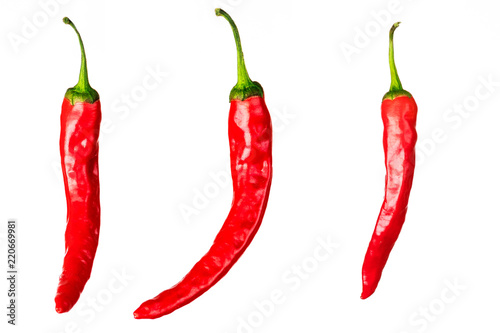 three pieces of chili peppers