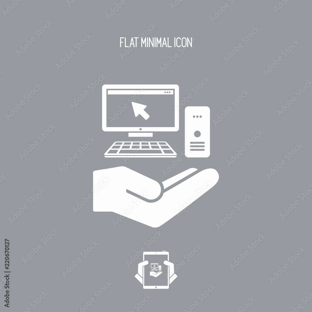 Service offer - Computer assistance - Minimal icon Service offer - Computer assistance - Minimal icon