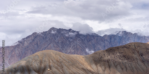 View from Khardung La Pass Highest road of The World  Leh ladakh, Jammu and Kashmir, India photo