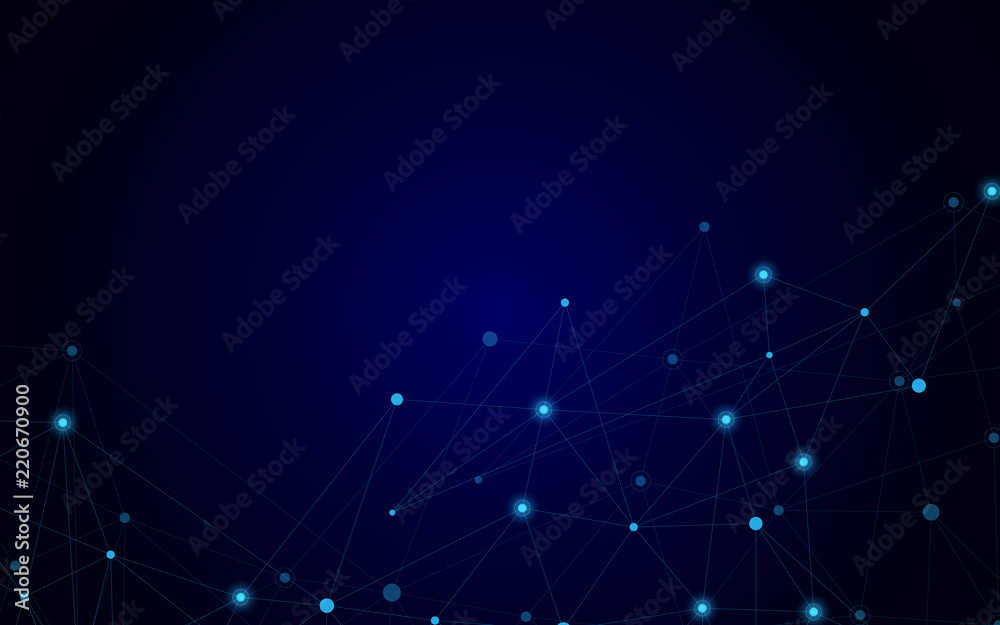 Fototapeta premium Abstract connecting dots and lines. Connection science and technology background.