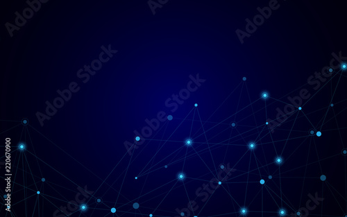 Abstract connecting dots and lines. Connection science and technology background.
