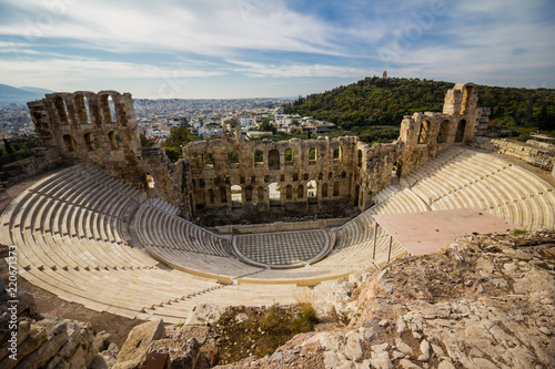Ancient amphitheater at the base of the Acropolis, Athens