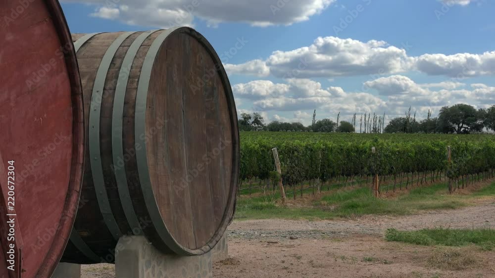 Big wooden barrels at the Argentina Vineyard. Cafayate, Calchaqui valleys, Salta province, Argentina Big wooden barrels at the Argentina Vineyard. Cafayate, Calchaqui valleys, Salta province, Argentina