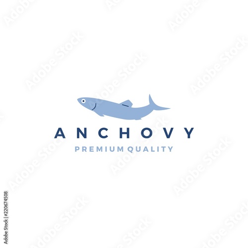anchovy fish logo vector icon seafood illustration