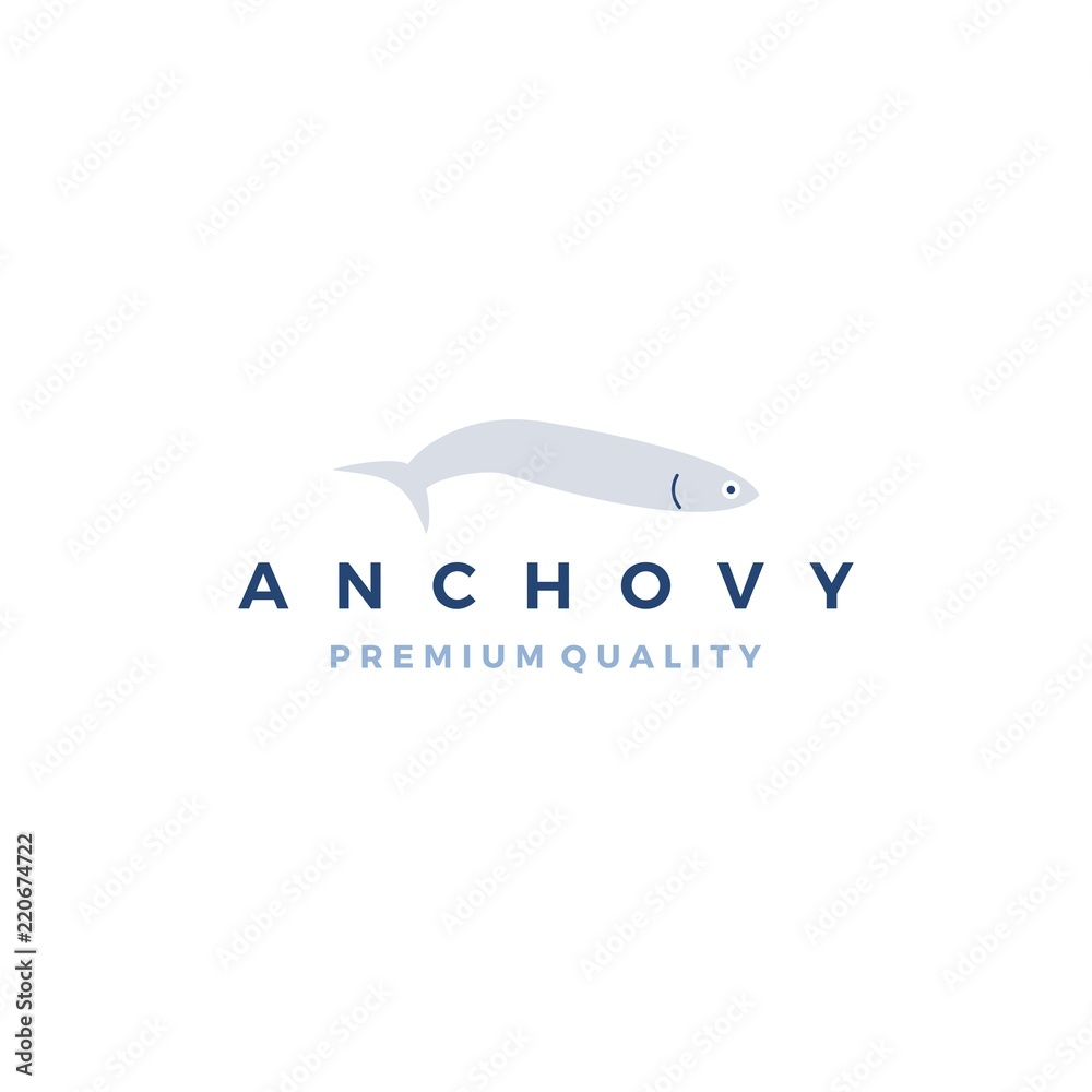 anchovy fish logo vector icon seafood illustration anchovy fish logo vector icon seafood illustration