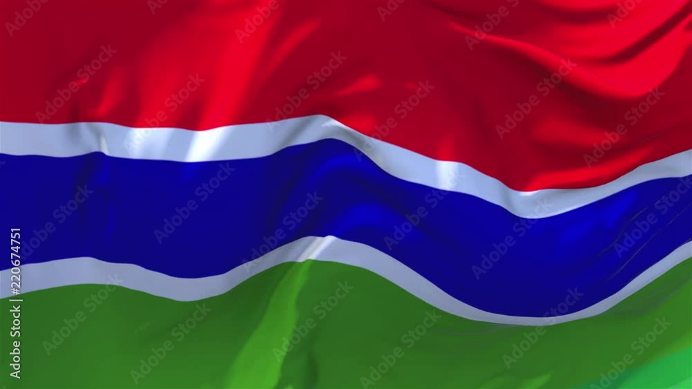 178. Gambia Flag Waving in Wind Slow Motion Animation . 4K Realistic ...