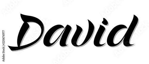 Male name "David", hand written in modern lettering style. Original vector calligraphic art. Great for prints, cards, banners, posters, t-shirts etc.