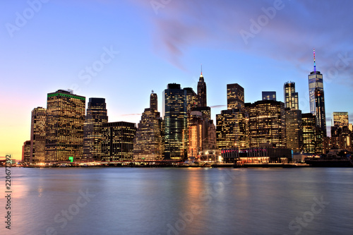 New York City Lower Manhattan at Dusk