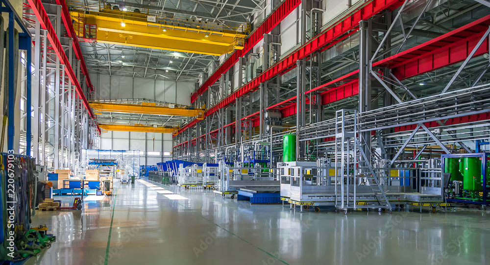 Fototapeta premium Interior of the factory Power Machines – Toshiba High-Voltage Transformers