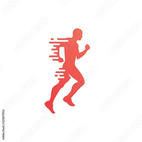 run jogging running man logo vector icon illustration