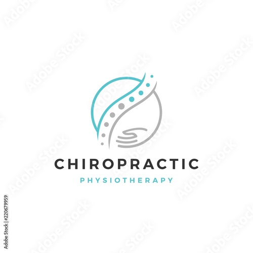 chiropractic logo spine spinal care vector icon illustration