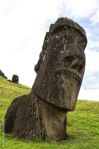 in chile  the antique and mysteriuos  statue photo