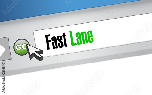 Fast lane Web browser message concept