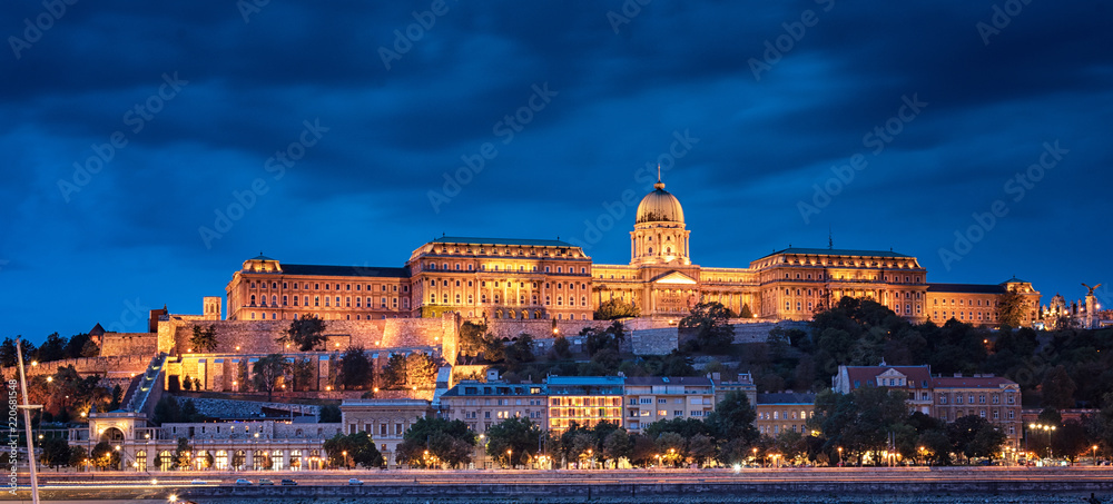 Royal Castle in Budapest at night