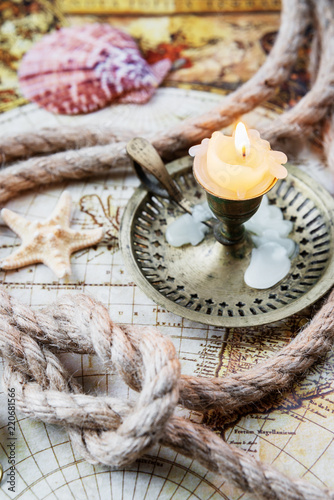 Candlestick with candle and...