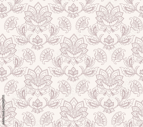 Jacobean floral pattern, meadow flowers background