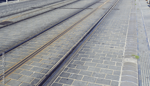 Tramway track in the city