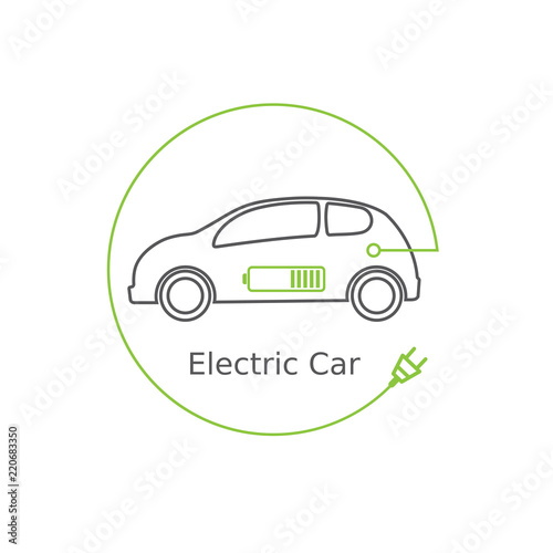 Eco electric car .Electric car concept -vector illustration