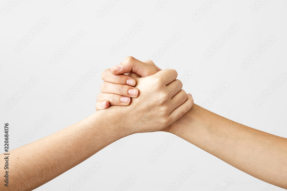 Two Hands Holding Each Other Strongly Stock Photo Adobe Stock