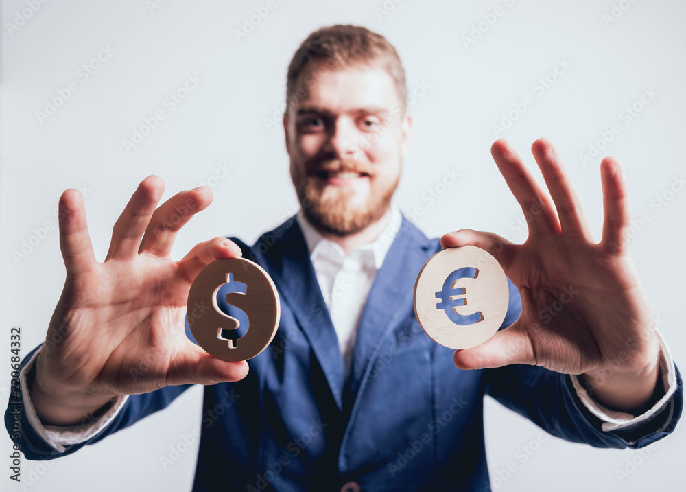 Businessman holds a coins at the hands. Money box. Collecting money with earning bank. Businessman holds a coins at the hands. Money box. Collecting money with earning bank.