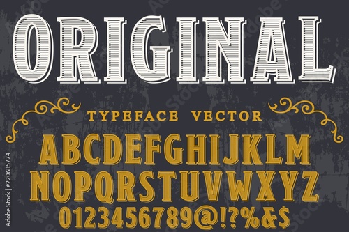 Vintage Font handcrafted vector